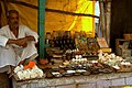 Religious article vendor, on the ghats, Varanasi.