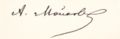 The signature of Apollon Maykov (1821–1897), Russian poet.