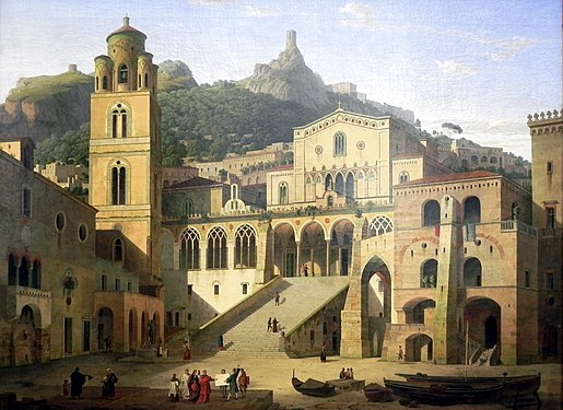 Der Domplatz von Amalfi (Leo von Klenze), 1859, mit Torre dello Ziro