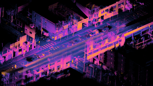 "Ouster_OS1-64_lidar_point_cloud_of_intersection_of_Folsom_and_Dore_St,_San_Francisco.png" by User:Dllu