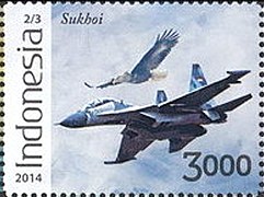 Stamp of Indonesia - 2014 - Colnect 669222 - Fighter plane - Sukhoi.jpeg