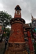 Barcelona - Carrer de Cartagena - View WNW on Entrance to Hospital de la Santa Creu i Sant Pau 1902-13 by Lluís Domènech i Montaner.jpg