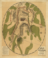 This 1863 oval-shaped map depicts Gettysburg Battlefield during July 1–3, 1863, showing troop and artillery positions and movements, relief by hachures, drainage, roads, railroads, and houses with the names of residents at the time of the Battle of Gettysburg.