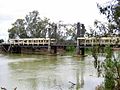 Downstream side of the bridge between Koondrook and Barham, from the Victorian side