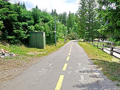 Walkway and bikeway in Cortina d'Ampezzo, a Dolomitic Bikeway from Dobbiaco/Toblach to Calalzo di Cadore