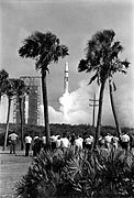 Workers at Cape Kennedy watched a Saturn 1B lift off.jpg