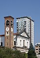 San Michele church and modern skyscraper in Busto Arsizio