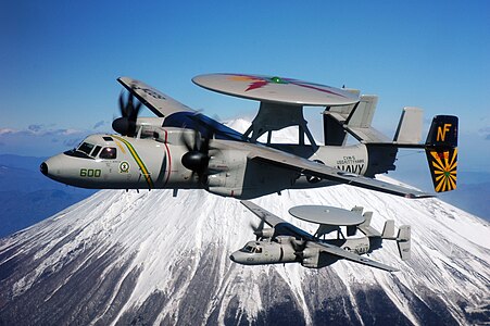E-2C Hawkeye and Mount Fuji