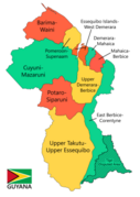 Regions of Guyana - Outline Map with Region Names Colored.png