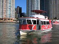 The ferry Otter approaching the Holman Street Ferry Terminal in Brisbane