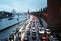 Trolleybus in a traffic jam