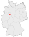 Deutschlandkarte, Lage von Lemgo hervorgehoben