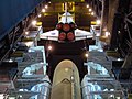 Space Shuttle Discovery being lowered towards the external tank and solid rocket boosters for (STS-124)