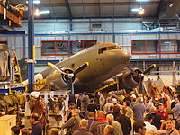 A former RAAF C-47 Dakota at the Australian War Memorial's Treloar Technology Centre
