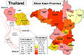 Incidence of CCA and O. viverrini in Thailand from 1990–2001