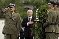 Gates attends a wreath-laying ceremony at the Polish Tomb of the Unknown Soldier in Marshal Jozef Pilsudski Square in Warsaw, Poland, April 24, 2007