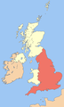 Alternate England in the UK locator map