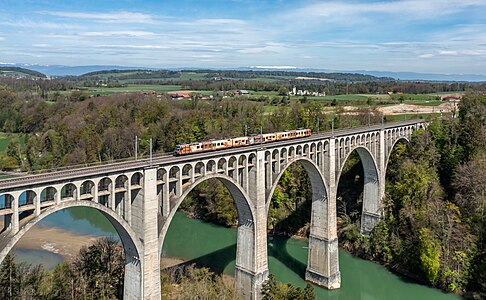 TPF RBDe 560 Chocolat Express Viaduc de Grandfey