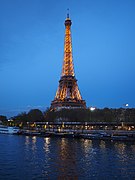 The Eiffel Tower during the evening blue hour