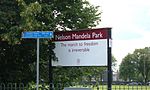 Thumbnail for File:Nelson Mandela Park sign, Leicester, UK - 20070727.jpg