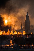 The VR warehouses on fire on May 5th 2006. Helsinki, Finland