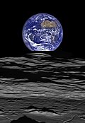 Earthrise over Compton crater -LRO full res