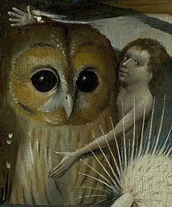 "Bosch,_Hieronymus_-_The_Garden_of_Earthly_Delights,_central_panel_-_Detail_Owl_with_boy.jpg" by User:Mattes