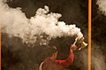 Incense smoke Aarti, Ganges, Varanasi.