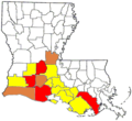 Cajun French distribution