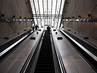 The escalators at Bermondsey tube station