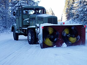 Snow slung originally used by Swedish Army built upon a 1958 Volvo Viking chassi.