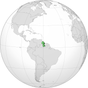 Orthographic projection of Guyana with Venezuela's and Suriname's reclamations.svg