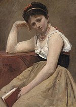 Thumbnail for File:Jean Baptiste Camille Corot - Interrupted Reading - 1922.410 - Art Institute of Chicago.jpg