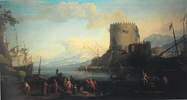 Harbor view with the tomb of Cecilia Metella (1715)