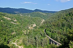 Vue sur les gorges de l'Allier vers Monistrol l'Allier