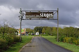 Entrance of the primate park, Romagne, Vienne, France