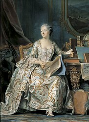 Madame de Pompadour in her Study Maurice Quentin de La Tour, 1752-1755