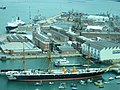 Thumbnail for File:HMS Warrior seen from the Spinnaker Tower, Portsmouth - geograph.org.uk - 3389648.jpg