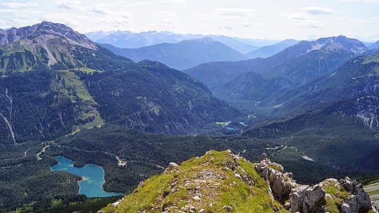 Südlich des Loisachtals: Fernpass und Inntal mit Blindsee,