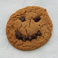 smiling chocolate chip cookie