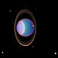 Uranus and its rings and moons