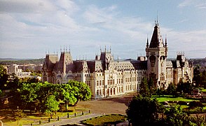 Westside aspect of the Iași Palace of Culture, Romania