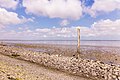 Wierum (Noardeast-Fryslân), Zicht op de Waddenzee vanaf de zeedijk. (Peilschaal).