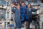 Thumbnail for File:ISS-02 Soyuz TM-32 Taxi crewmembers in the Zvezda Service Module.jpg