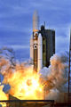 Titan IVB/IUS rocket launching DSP-22 early warning satellite (Febr. 14, 2004)