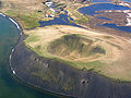 Aerial View of a Pseudo Crater at Mývatn