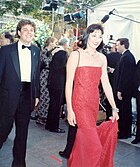 Anjelica Huston with her brother Danny Huston, 1990.