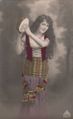 Woman with tambourine, postcard c. early 1910s