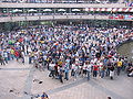 Football fans inside Arena City