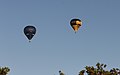 Meerdere ballonnen gelijktijdig in de lucht tijdens de Jaarlijkse Friese ballonfeesten in Joure.